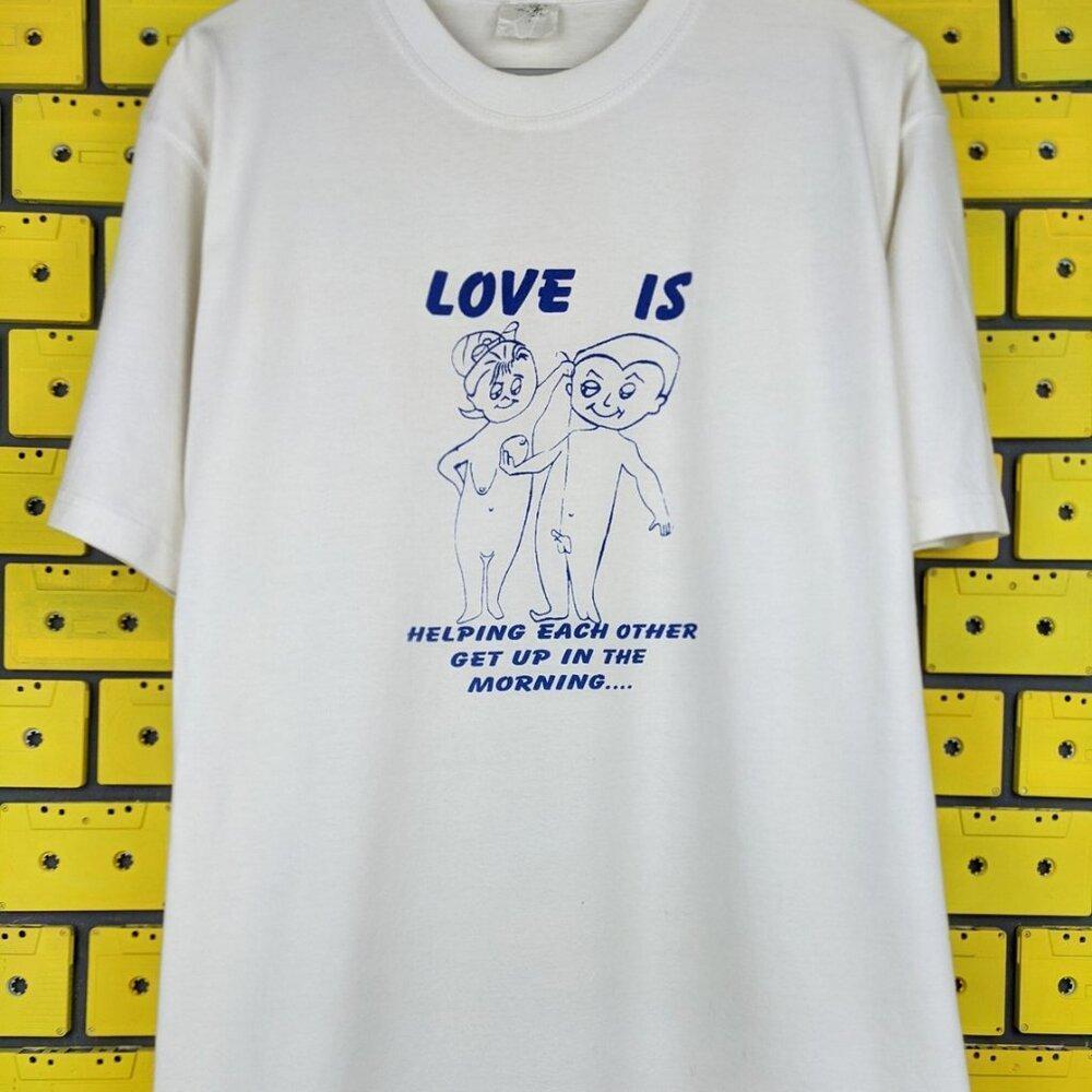 90S Love Is T-Shirt Funny Adult Sex Joke Humor Caricature Art Print Tee